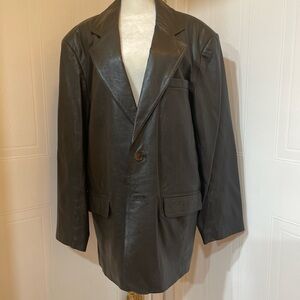Roundtree & Yorke Genuine Black Lamb skin Men Blazer Jacket Size L